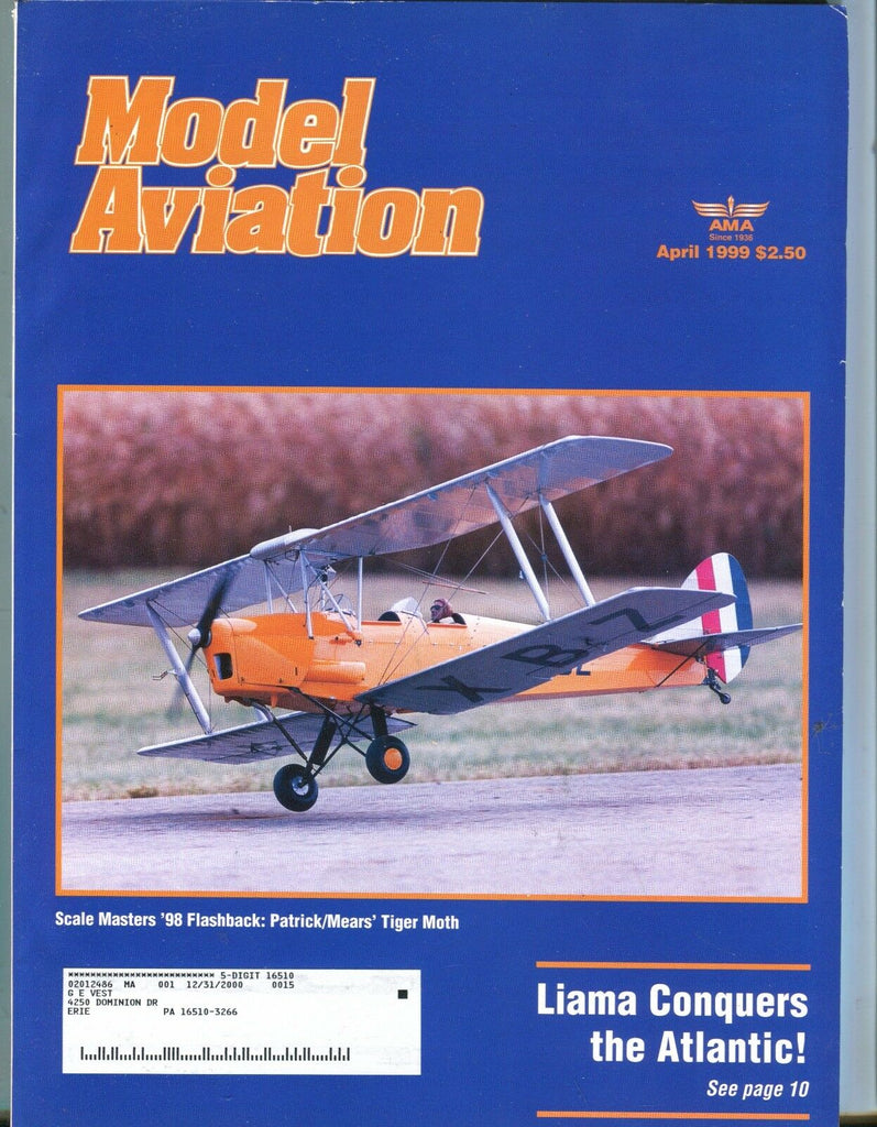Model Aviation Magazine April 1999 Tiger Moth EX w/ML 050117nonjhe