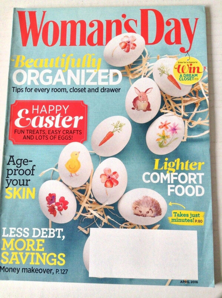 Woman's Day Magazine Beautifully Organized Happy Easter April 2016 050817nonrh