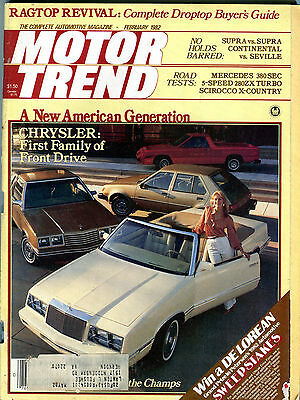 Motor Trend Magazine February 1982 Chrysler Front Drive VGEX 021216jhe