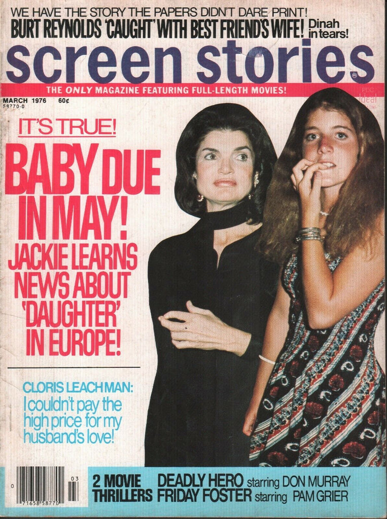 Screen Stories March 1976 Jackie Kennedy Onassis Burt Reynolds 070119AME