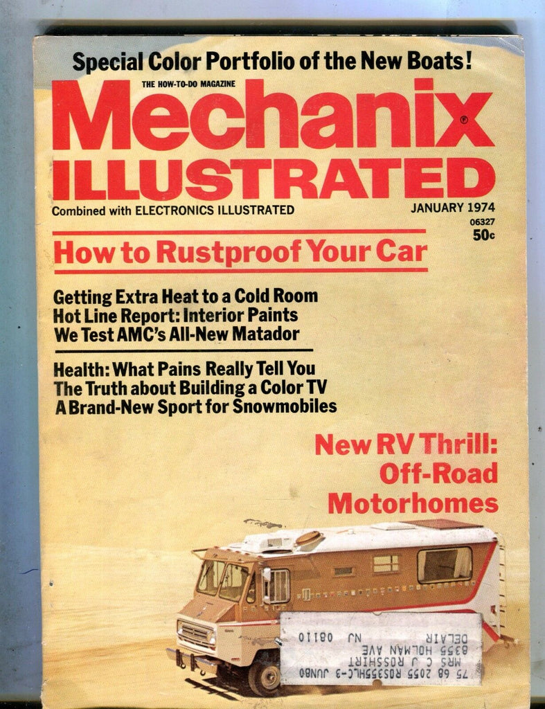 Mechanix Illustrated Magazine January 1974 Off-Road Motorhomes 062817nonjhe
