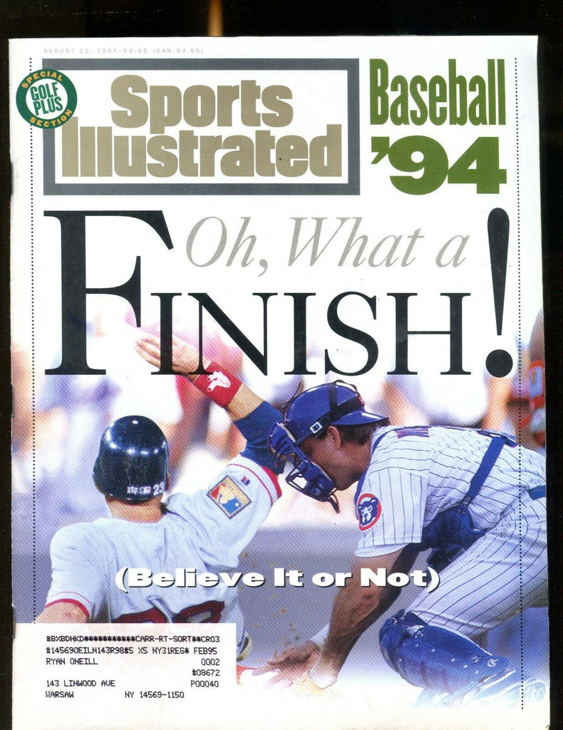 Sports Illustrated Magazine August 22 1994 Baseball '94 EX w/ML 013117jhe
