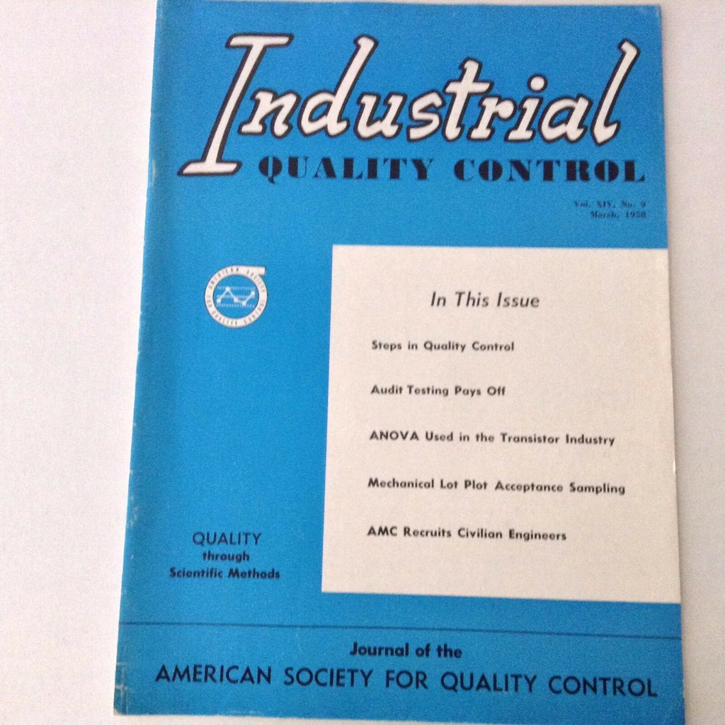 Industrial Quality Control Magazine Audit Testing Pays March 1958 060517nonrh