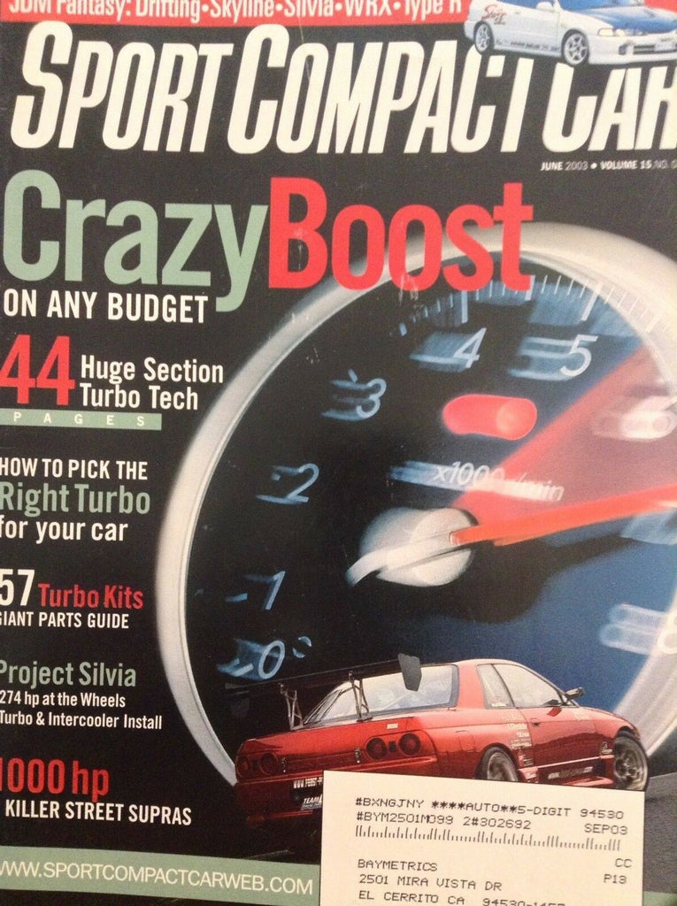 Sport Compact Car Magazine Boost On Any Budget June 2003 020718nonrh