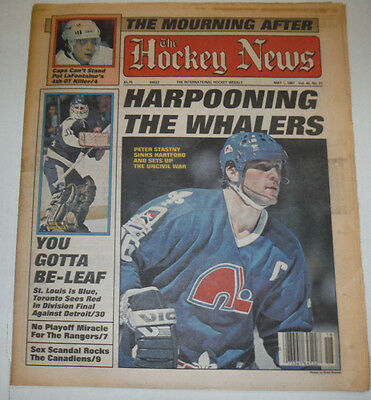 The Hockey News Magazine Peter Stastny & Pat LaFontaine May 1987 NO ML 122414R