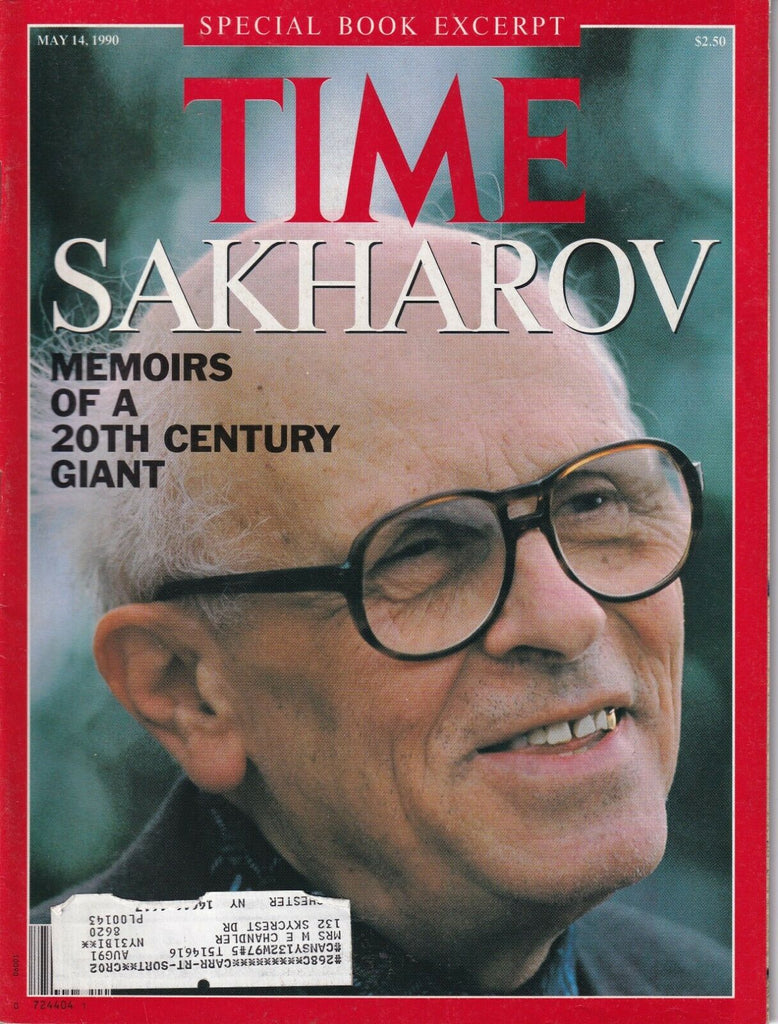 Time Magazine Sakharov Memoirs Of A Giant May 14, 1990 032019nonr