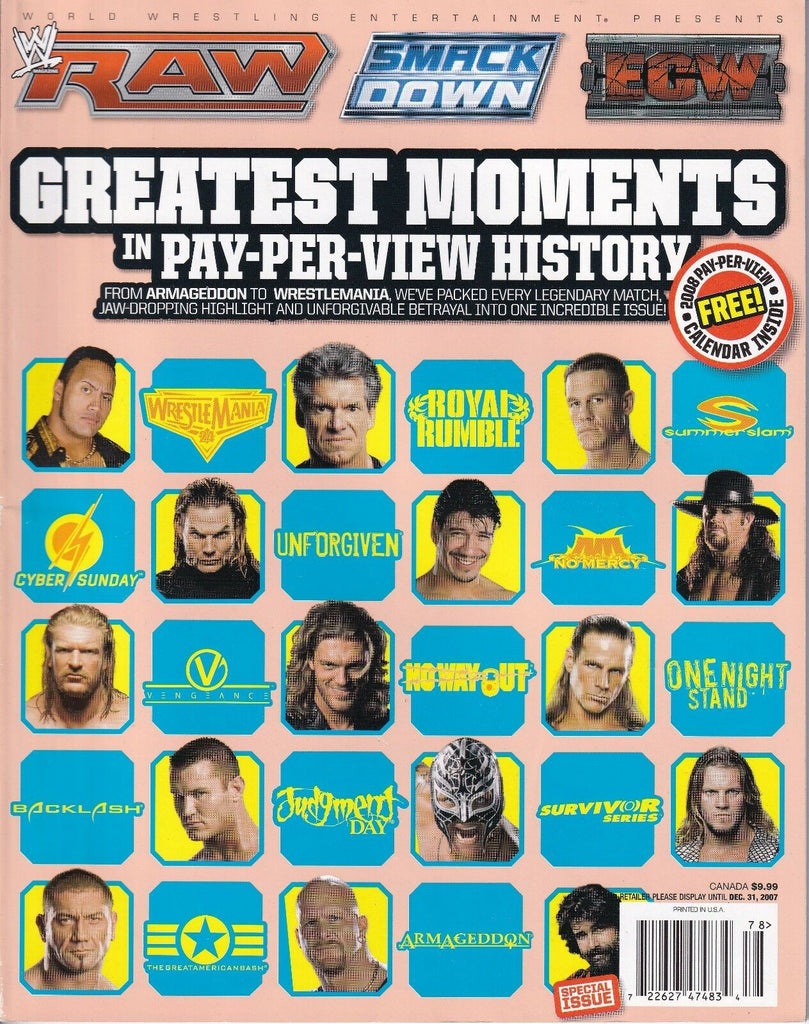 WWE Magazine Greatest Moments In Pay Per View Blowout 2007 012919nonr