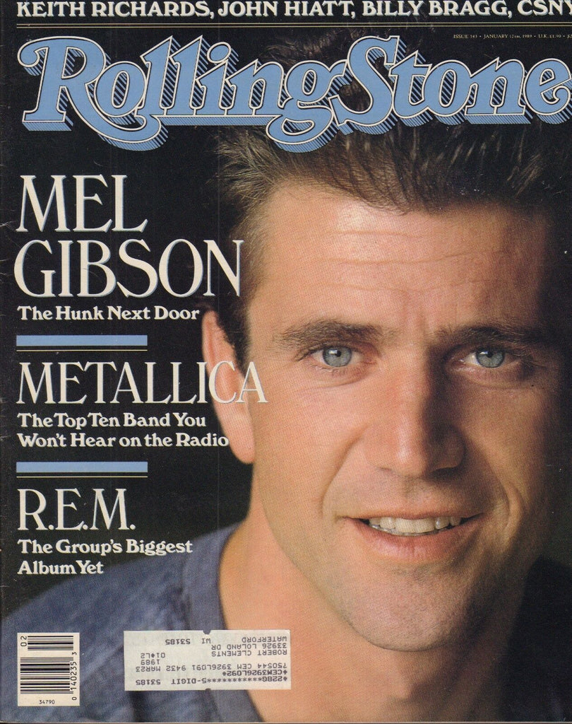 Rolling Stone January 12 1989 Mel Gibson, Metallica w/ML 122616DBE
