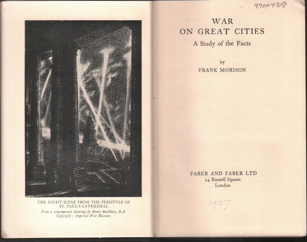 War on Great Cities Frank Morison 1937 Vintage Rare Book EX-FAA 103118AME