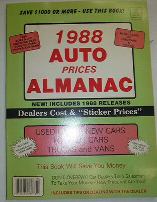1988 Automobile Prices Almanac & Used Cars & New 020615R
