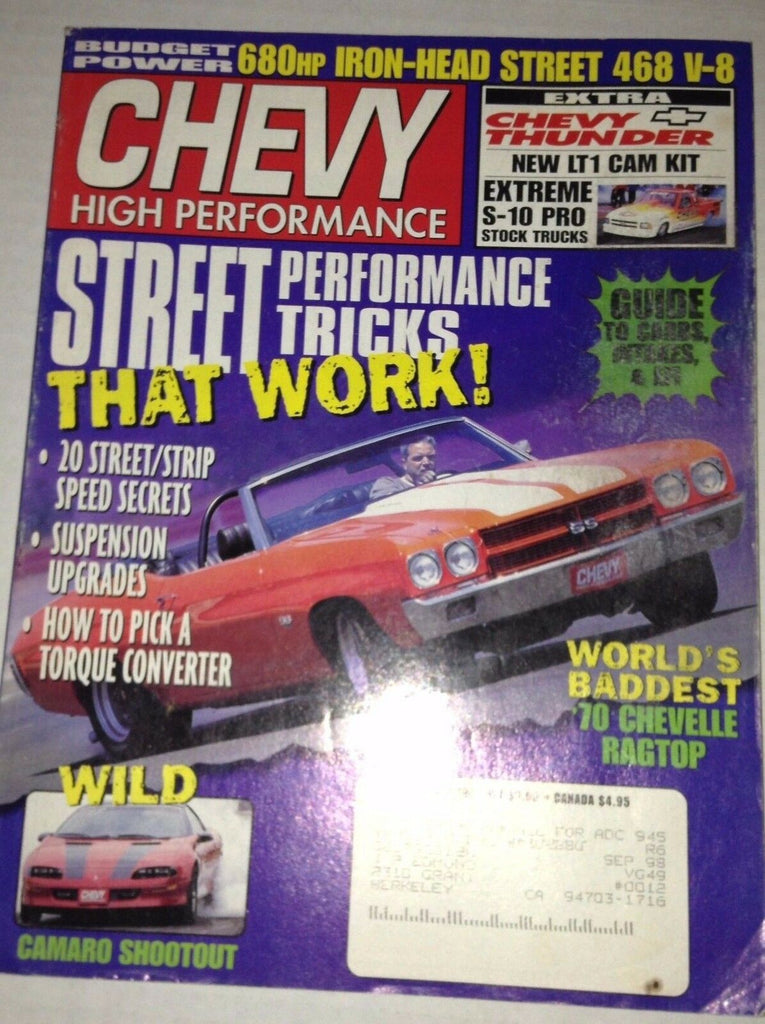 Chevy High Performance Magazine Suspension Upgrades October 1997 030717NONRH