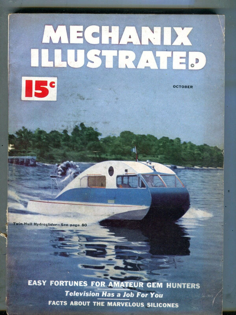 Mechanix Illustrated Magazine October 1950 Twin-Hull Hydroglider 062817nonjhe