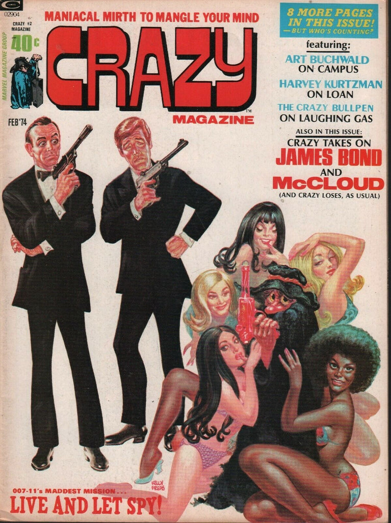 Crazy Magazine February 1974 James Bond 007 Roger Moore McCloud Marvel 081220AME