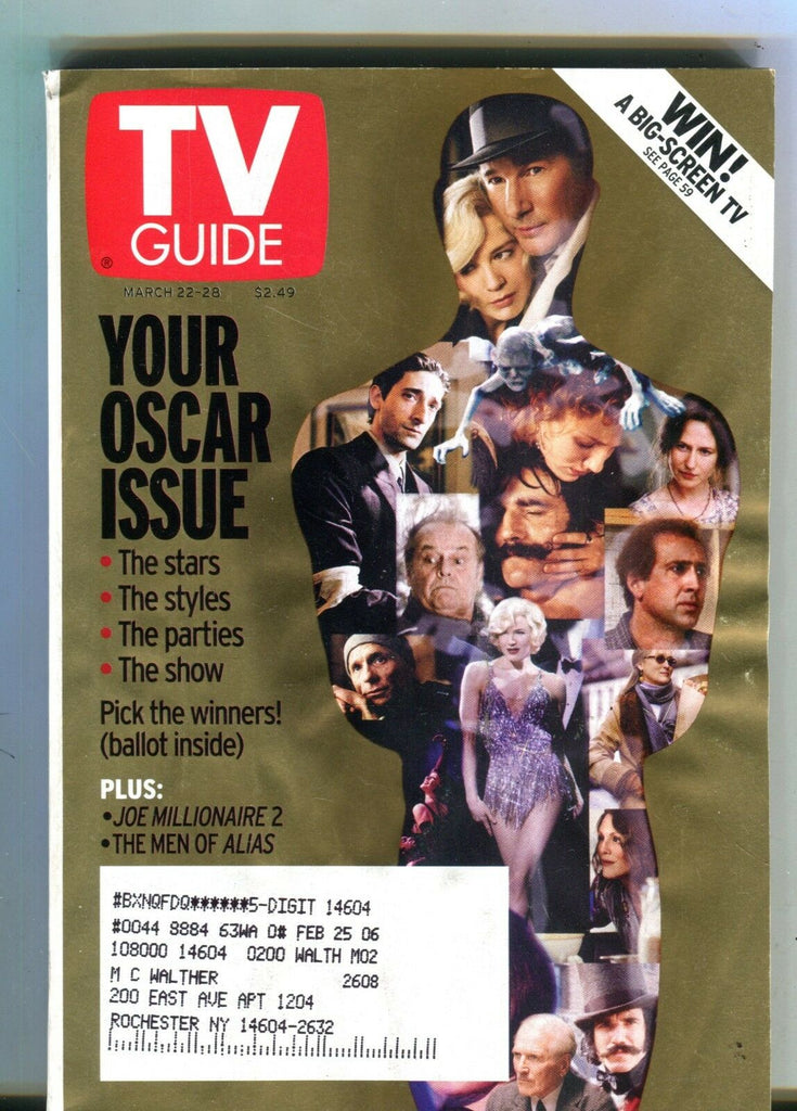 TV Guide Magazine March 22-28 2003 Oscar Issue EX w/ML 100616jhe