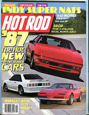 Hot Rod Magazine October 1986 '87 The Hot New Performance Cars EX 031416jhe
