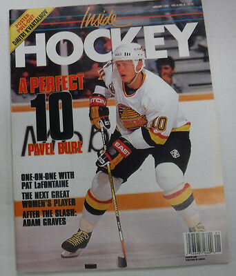 Inside Hockey Magazine Pavel Bure Pat LaFontaine January 1992 082015R