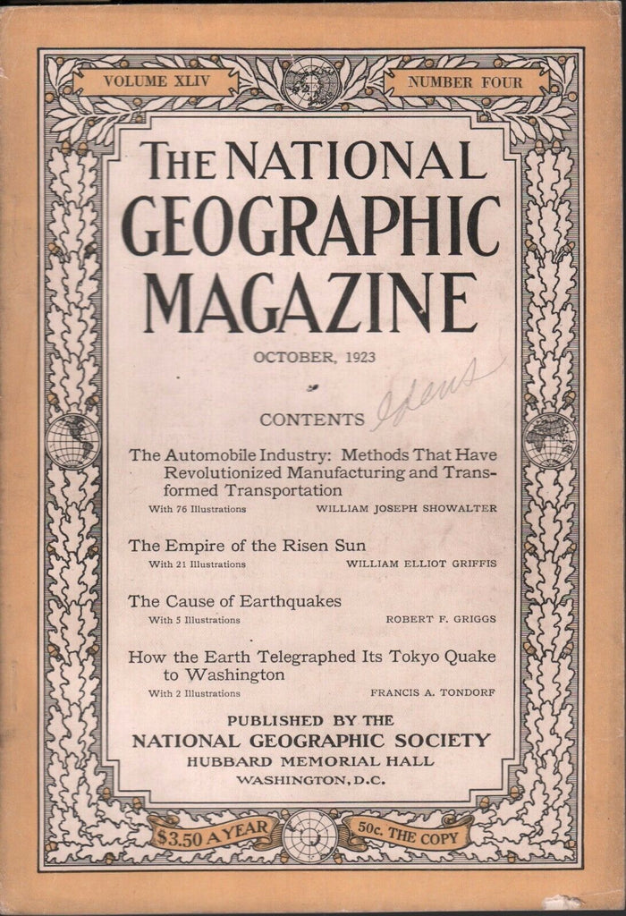 National Geographic October 1923 The Cause of Earthquakes 020617DBE2