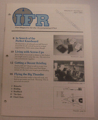 IFR Pilot Magazine The Perfect Kneeboard April 1993 FAL 061815R