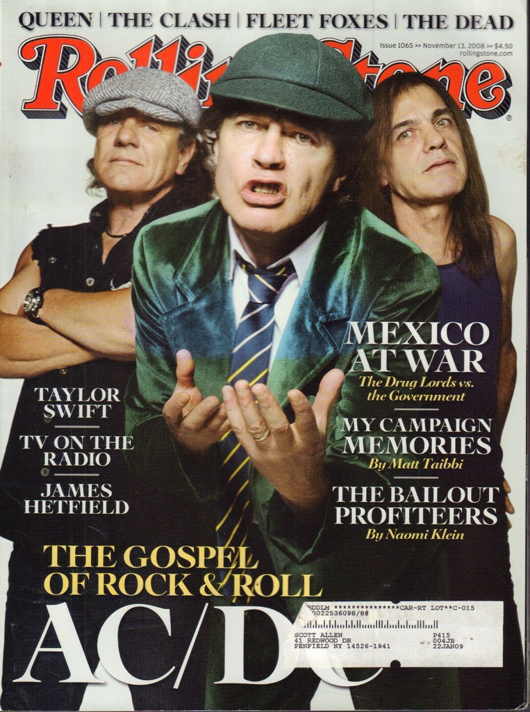 Rolling Stone November 13 2008 AC/DC, Taylor Swift, w/ML 030917nonDBE