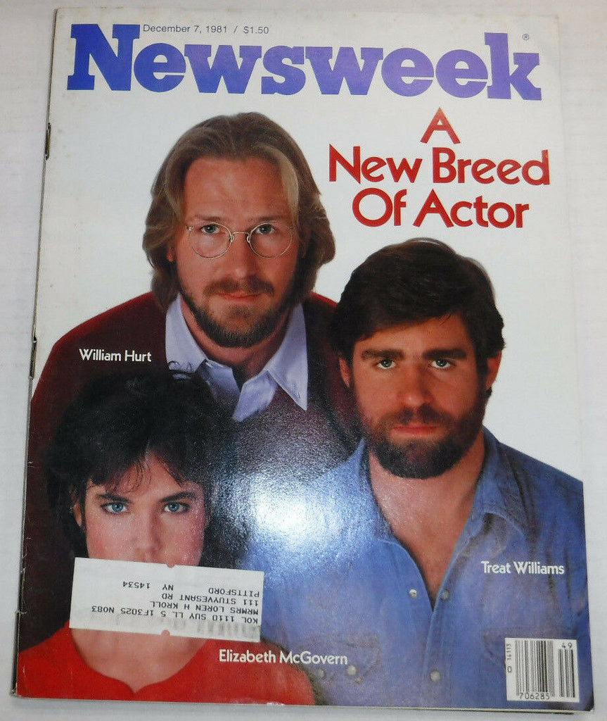 Newsweek Magazine William Hurt Treat Williams December 7, 1981 100716R2