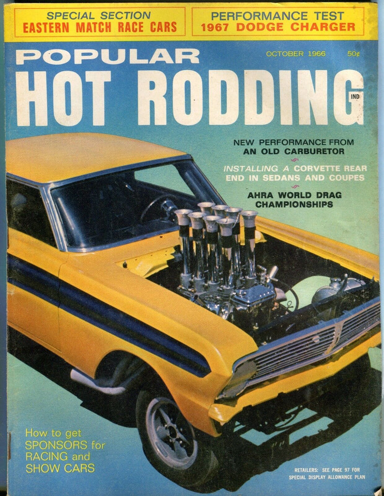 Popular Hot Rodding Magazine October 1966 Corvette EX No ML 030617nonjhe