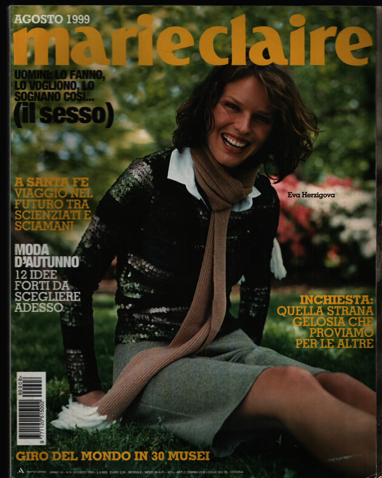 GQ italy Eva Herzikova dicembre 1999 GQ italy Eva Herzikova