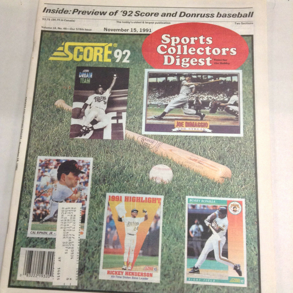 Sports Collectors Digest Magazine Joe DiMaggio November 15, 1991 061217nonr