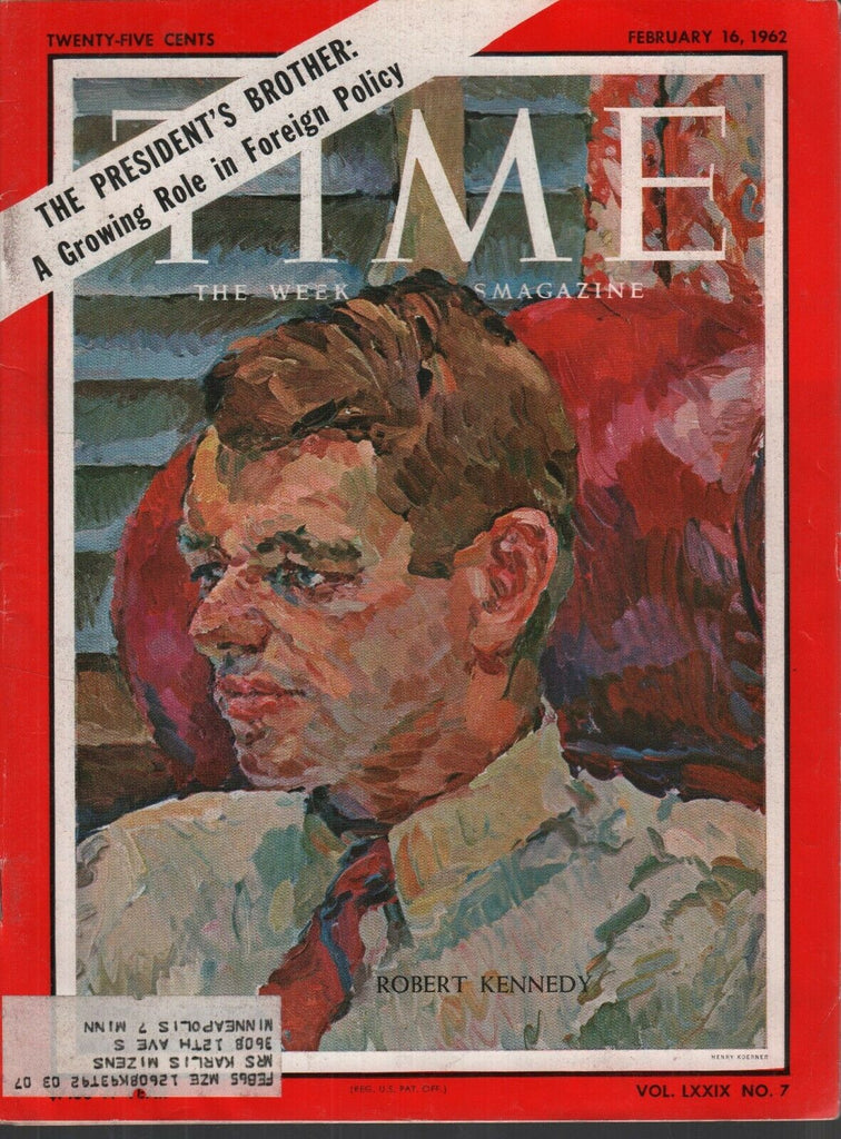 Time Magazine February 16 1962 Robert Kennedy JFK 073019AME