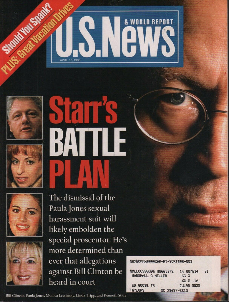 US News April 13 1998 Bill Clinton, Monica Lewinsky w/ML 072517nonDBE