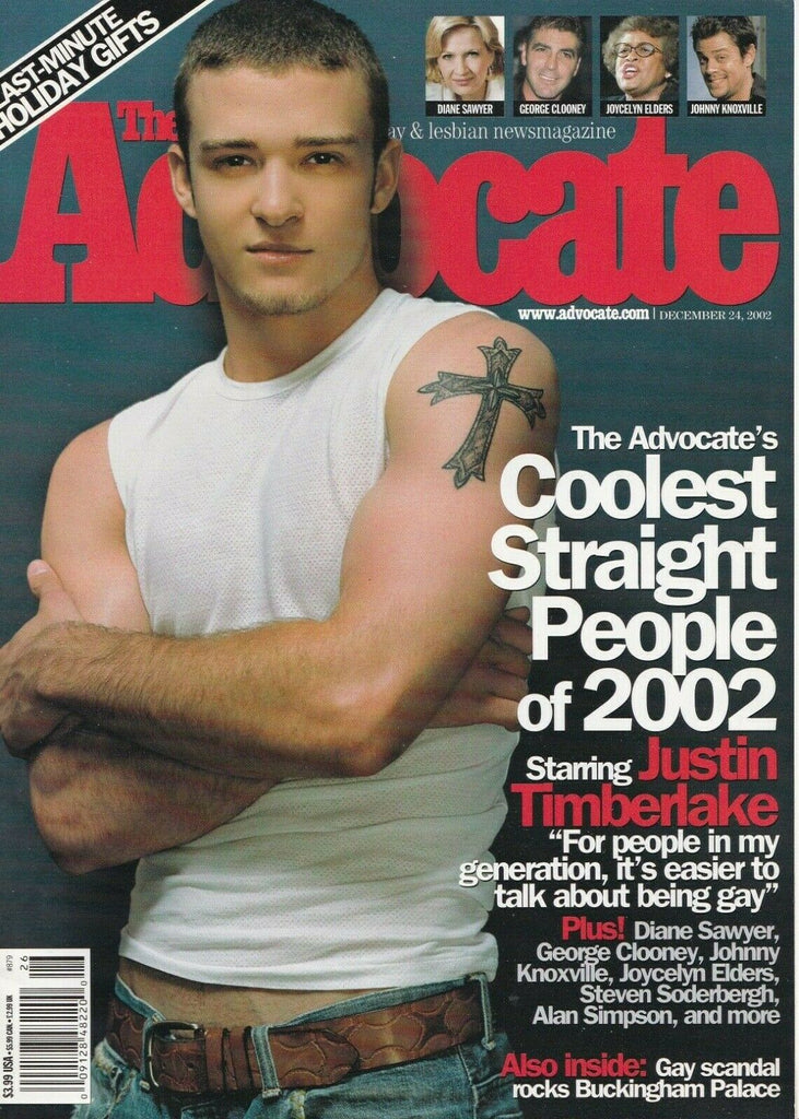 The Advocate December 24 2002 Justin Timberlake George Clooney 060719DBE