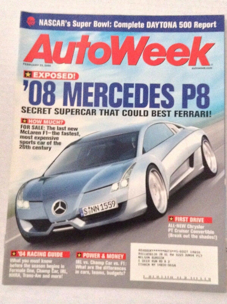 Autoweek Magazine Mercedes P8 Chrysler PT Cruiser February 23, 2004 020617RH
