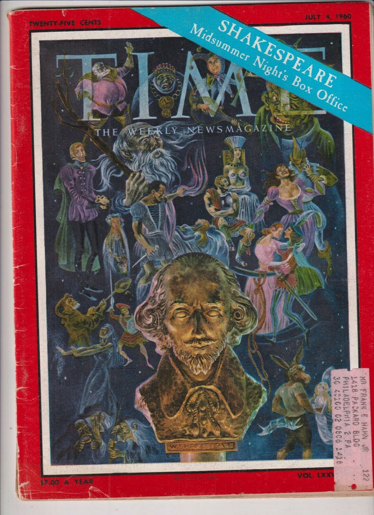 Time Magazine Shakespeare Box Office July 4, 1960 110619nonr
