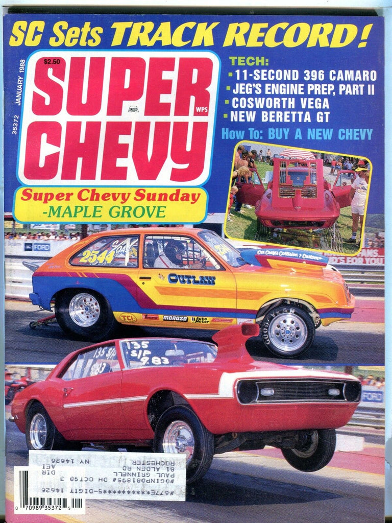 Super Chevy Magazine January 1988 Beretta GT Camaro EX w/ML 031317nonjhe