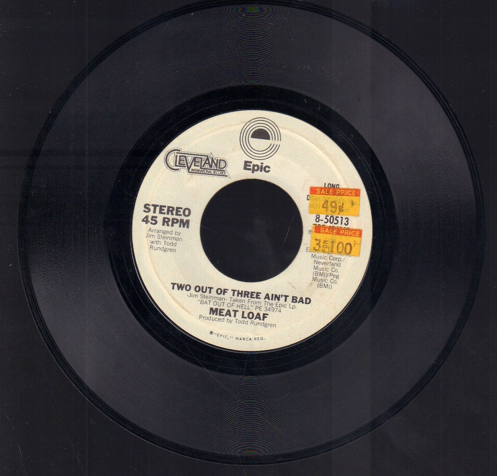 Meat Loaf Two Out of Three Ain't Bad Epic Records WLP 45 RPM Vinyl 45AME