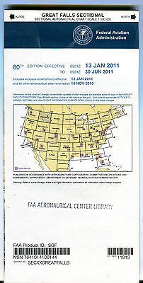 Great Falls Sectional Aeronautical Chart 2011 FAA EX 030416jhe