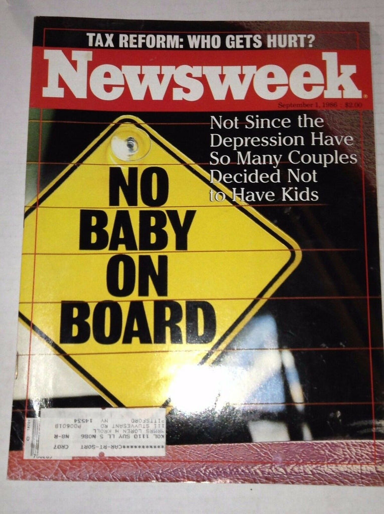 Newsweek Magazine Couples Not Having Kids September 1, 1986 102016RH