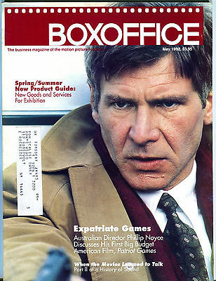 Box Office Magazine May 1992 Harrison Ford Patriot Games EX 040516jhe