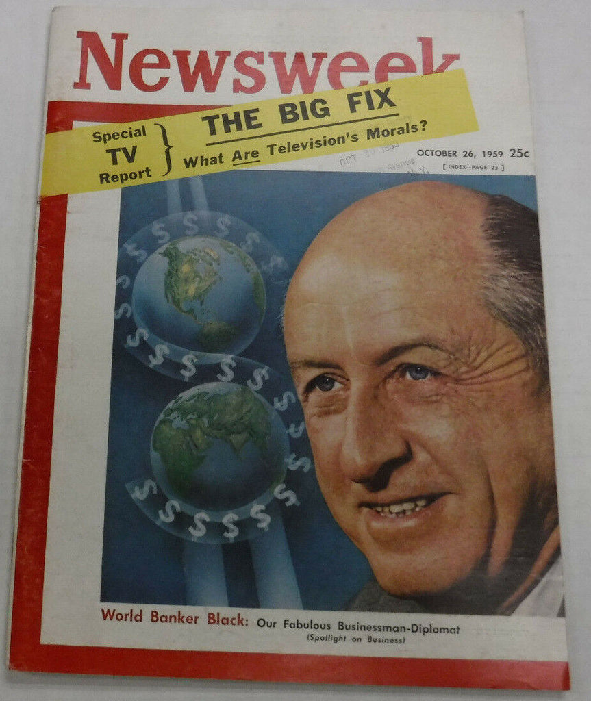 Newsweek Magazine World Banker Black October 26, 1959 100716R