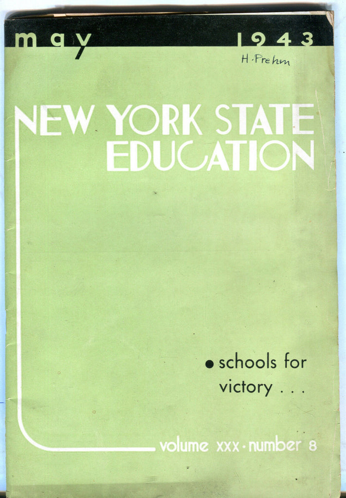 New York State Education Magazine May 1943 Schools For Victory VG 081916jhe
