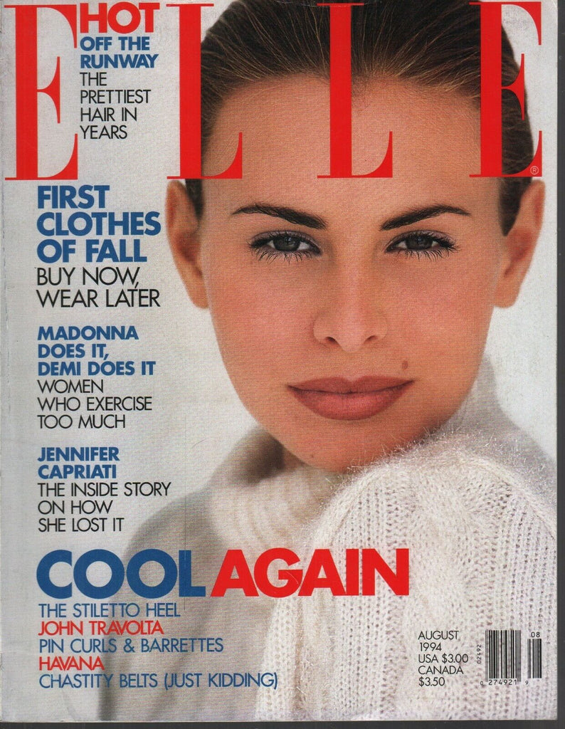 Elle Vintage Fashion Magazine August 1994 Niki Taylor John Travolta 092619AME