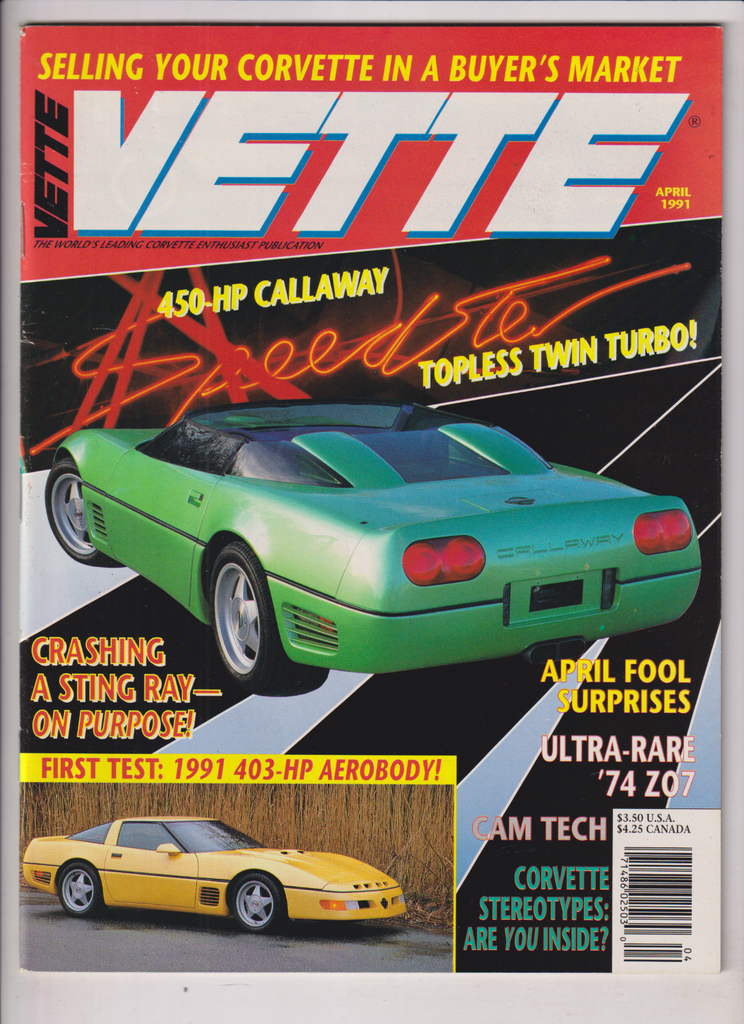 Vette Mag Callaway Twin Turbo & Sting Ray Crash April 1991 122719nonr