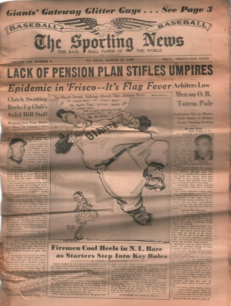 The Sporting News August 12 1959 Bill Rigney w/Original Mailer 012120DBE