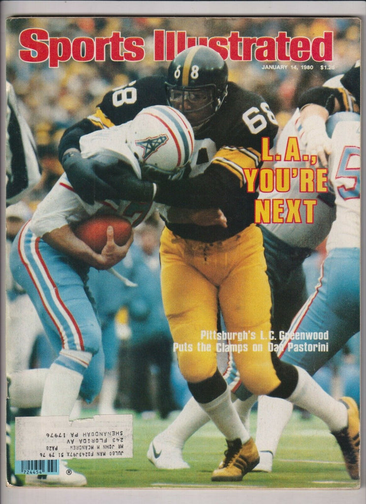 Sports Illustrated Mag L.C. Greenwood Dan Pastorini January 14, 1980 022720nonr