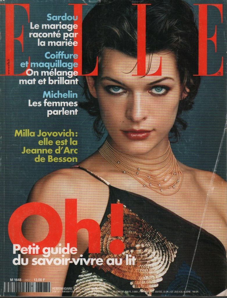 Elle French High Fashion Magazine 18 Octobre 1999 Milla Jovovich 091619AME