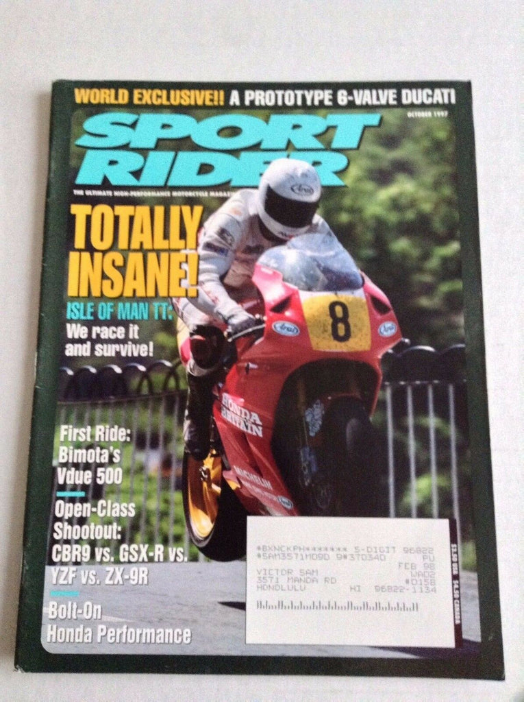 Sport Rider Magazine Isle Of Man TT October 1997 032017NONRH