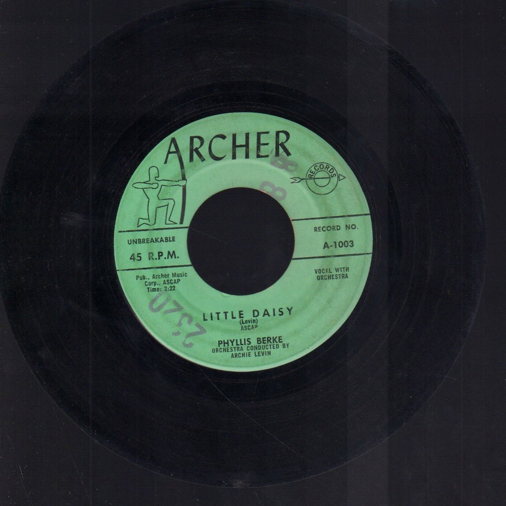 Phyllis Berke Little Daisy Baby Sitter Archer Records 45 RPM Vinyl 45AME