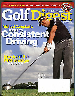 Golf Digest Magazine September 2005 Michael Campbell U.S. Open EX 022316jhe