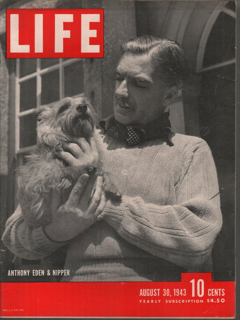 Life Magazine August 30 1943 Anthony Eden Nipper Vintage WWII Ads 082119AME