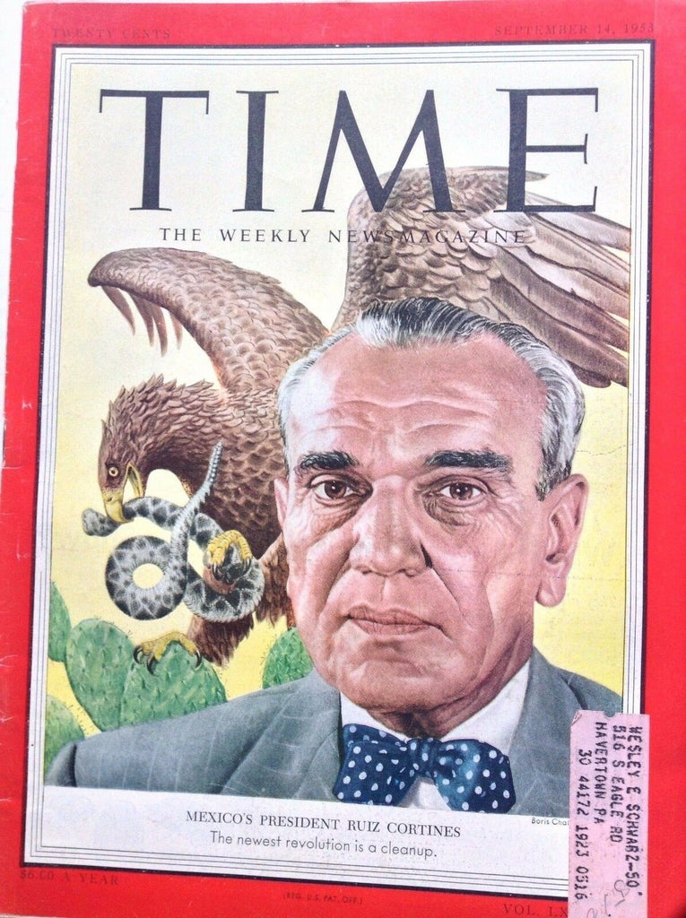 Time Magazine Mexico's President Ruiz Cortines September 14, 1953 091417nonrh2