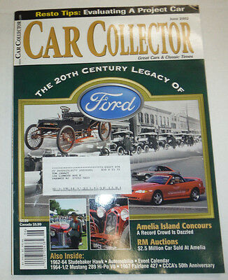 Car Collector Magazine 20th Century Legacy Of Ford June 2002 030415R